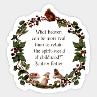 Beatrix Potter Quote| Watercolor Wreath| Childhood Quote| Nursery Art Sticker